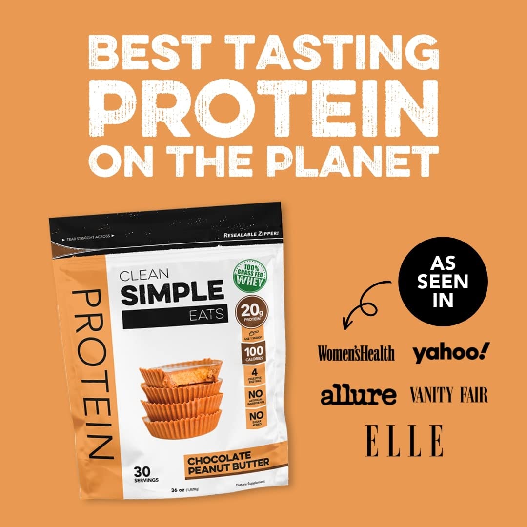 Clean Simple Eats Chocolate Peanut Butter Whey Protein Powder, Natural Sweetened Clean Simple Eats uk supplements