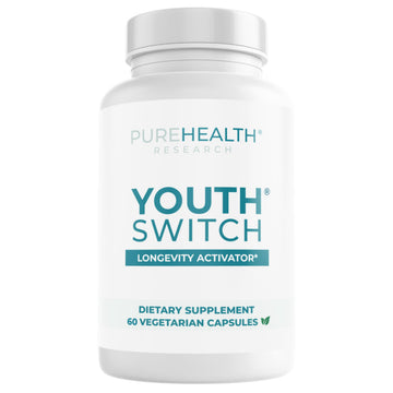 PUREHEALTH RESEARCH Youth Switch - Anti Aging Supplement for Women & Men - Longevity Mix for Healthy Aging - with Ashwagandha, Cat's Claw Extract, Astragalus Root, L-Lysine HCL & More - 60 Capsules PUREHEALTH RESEARCH uk supplements