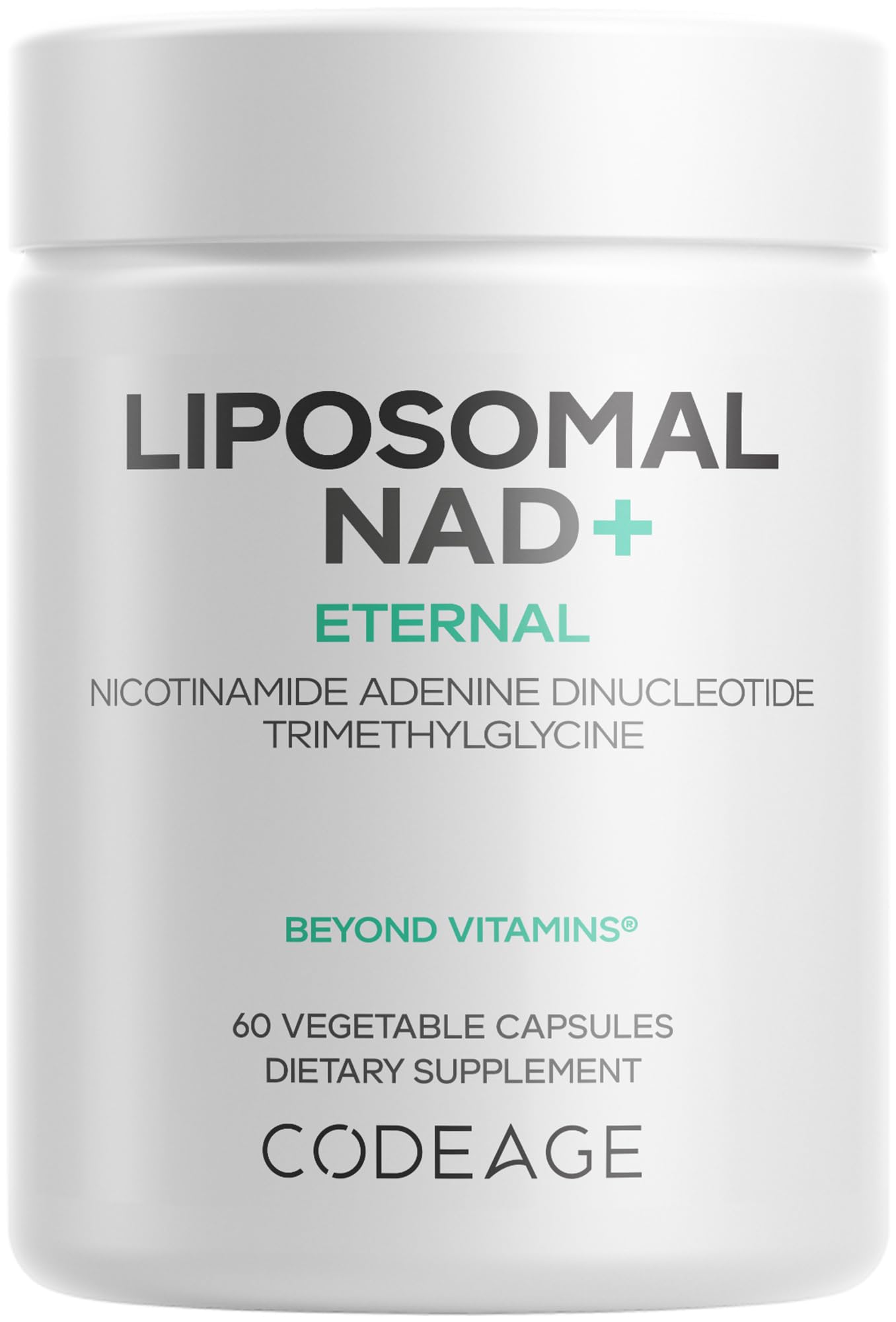 Codeage Liposomal NAD+ Supplement - NAD Nicotinamide Adenine Dinucleotide Coenzyme Pills - 500 mg NAD+ Per Serving & Betaine Anhydrous - Liposomal Delivery - Vegan, Non-GMO, Gluten-Free - 60 Capsules Codeage uk supplements
