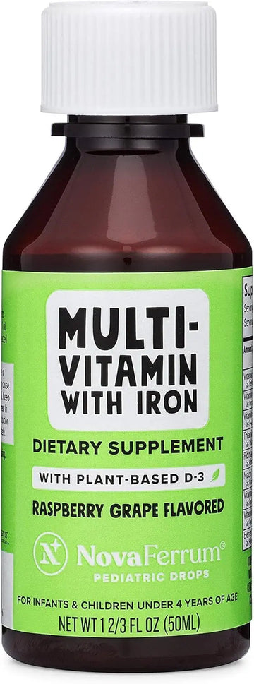 NovaFerrum Delish | Vegan Multivitamin with Iron for Infants, Toddlers & Kids | Immune Support | Organic Plant-Based D-3 | NovaFerrum uk supplements