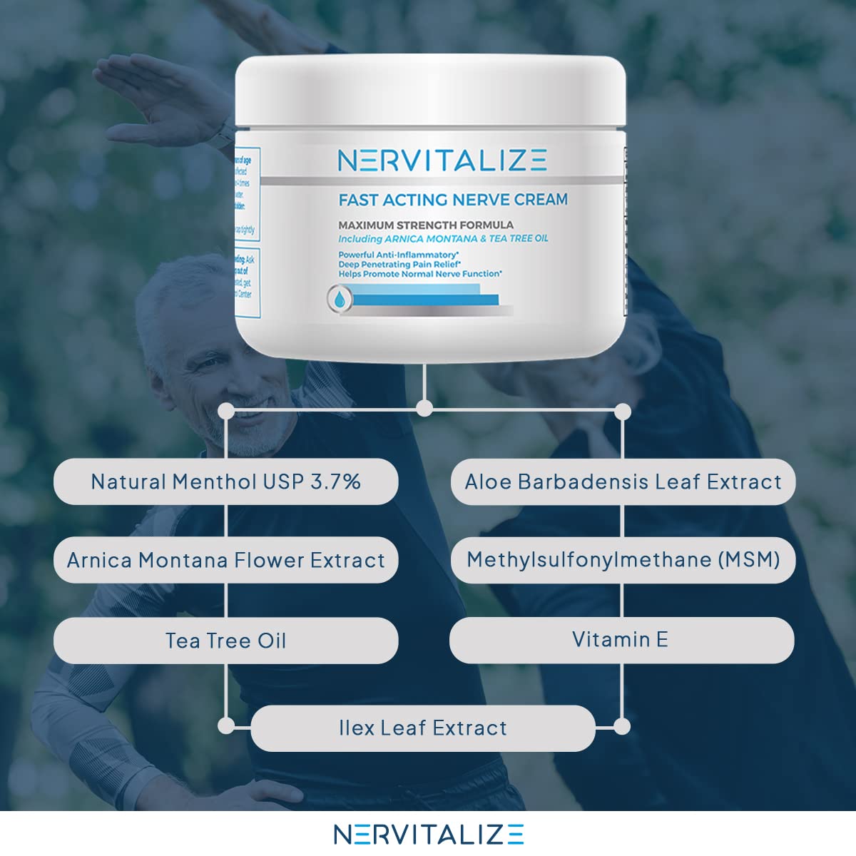 Nervitalize Fast Acting Nerve Pain Relief Cream Maximum Strength Formula - 3 fl oz - Helps Provide Neuro Pain Relief and Deep Nerve Nourishment to Support Normal Nerve Function - Made in The USA Nervitalize uk supplements