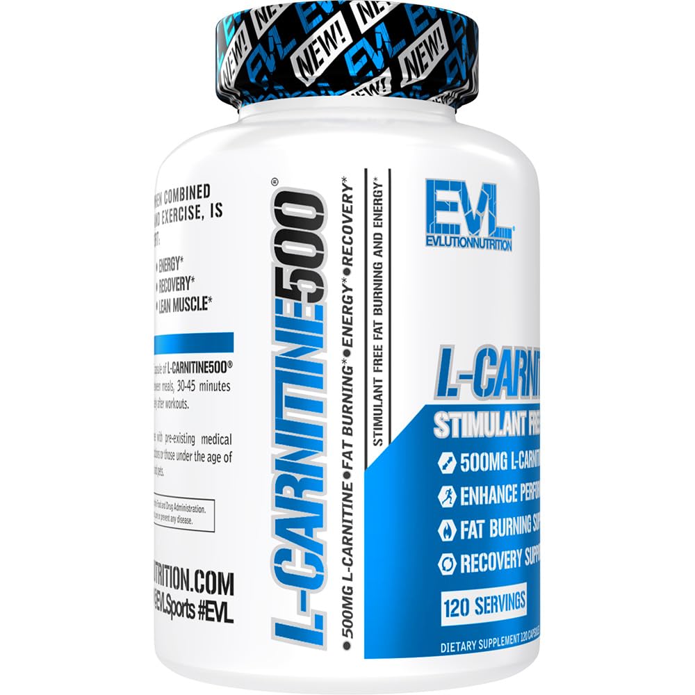 EVL L-Carnitine Supplement for Weight Loss Support - L carnitine 500mg Diet Pills Evlution uk supplements