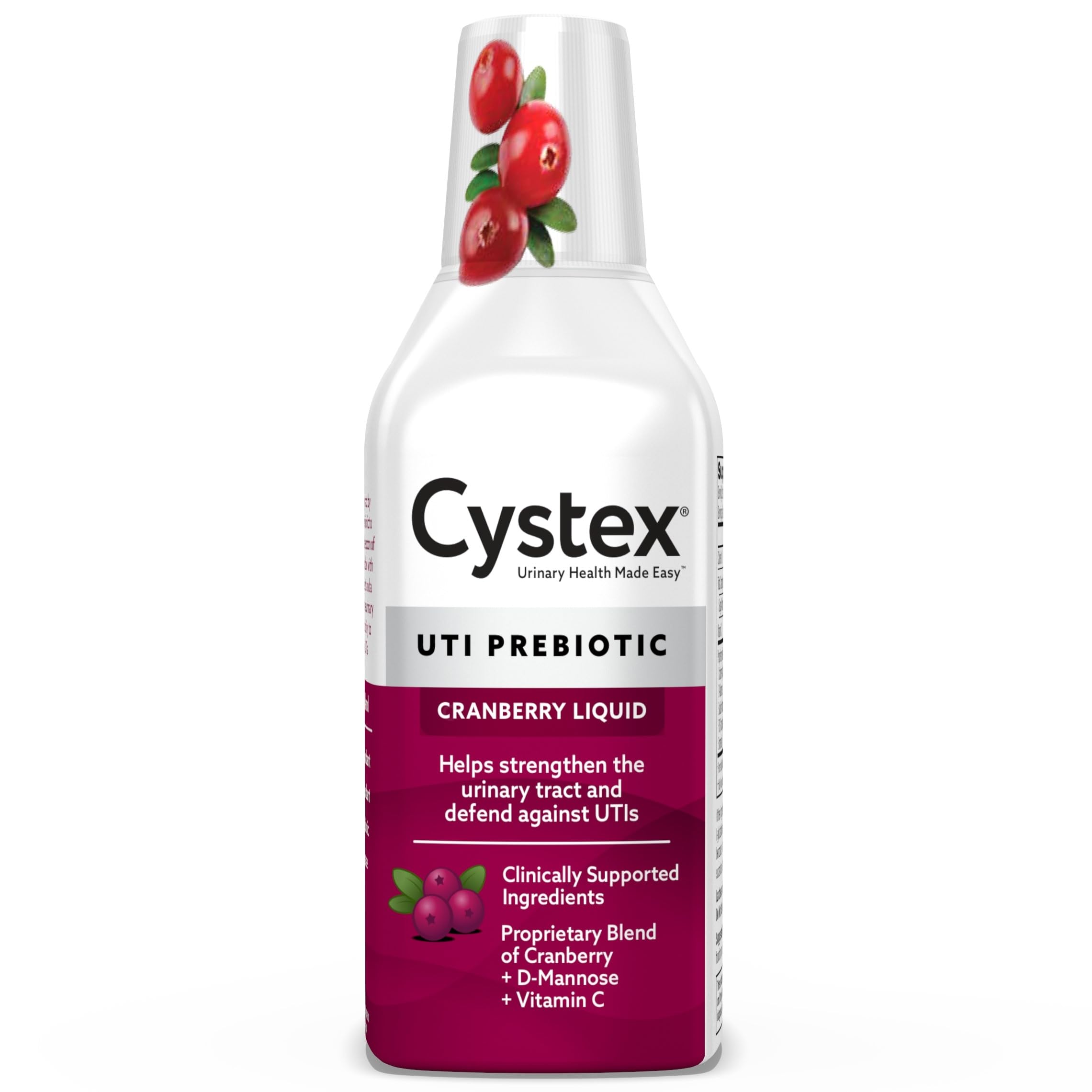 Cystex Urinary Tract Infection Support & Prevention - Cranberry Prebiotic Supplement with D-Mannose & Vitamin C for UTI Protection & Urinary Health Maintenance - 7.6 fl oz (Pack of 1) Cystex uk supplements