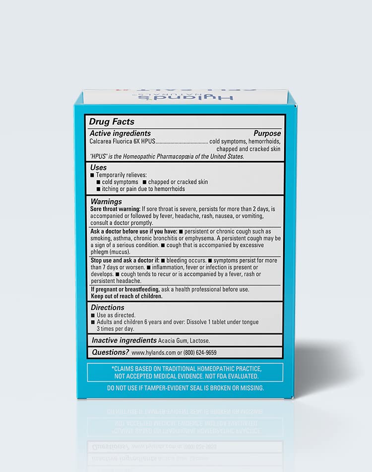 Hyland's Cell Salt No. 1 Calc Fluor 6X Tablets, Natural Relief of Colds, Hemorrhoids and Chapped Skin, Quick Dissolving Tablets, 100 Count Hyland's uk supplements