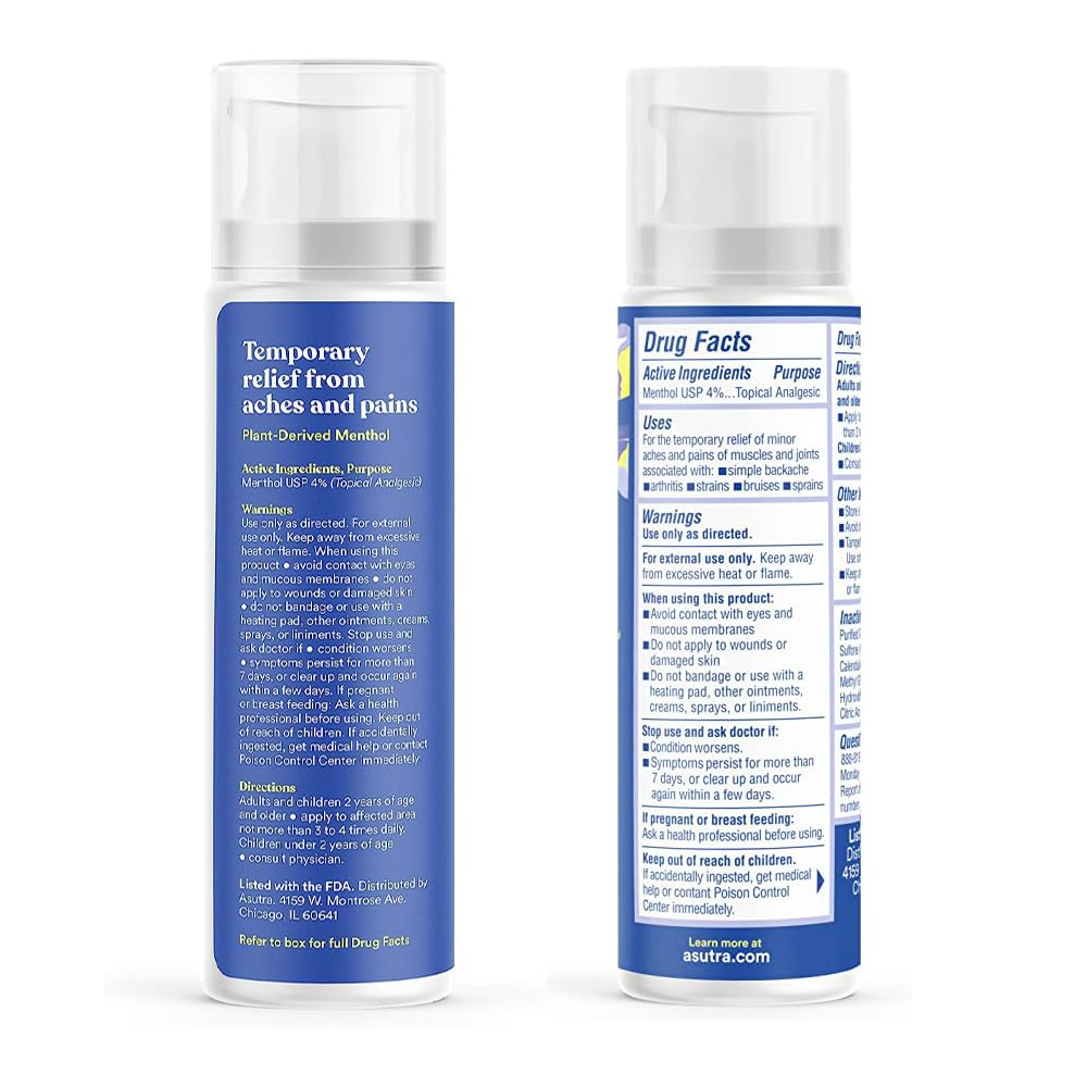 ASUTRA Relief Cream, 3 oz - Cooling Sensation, Temporary Relief from Muscle Discomfort and Soreness, 4% Menthol, Arnica Montana, and Dimethyl Sulfone (MSM) ASUTRA uk supplements
