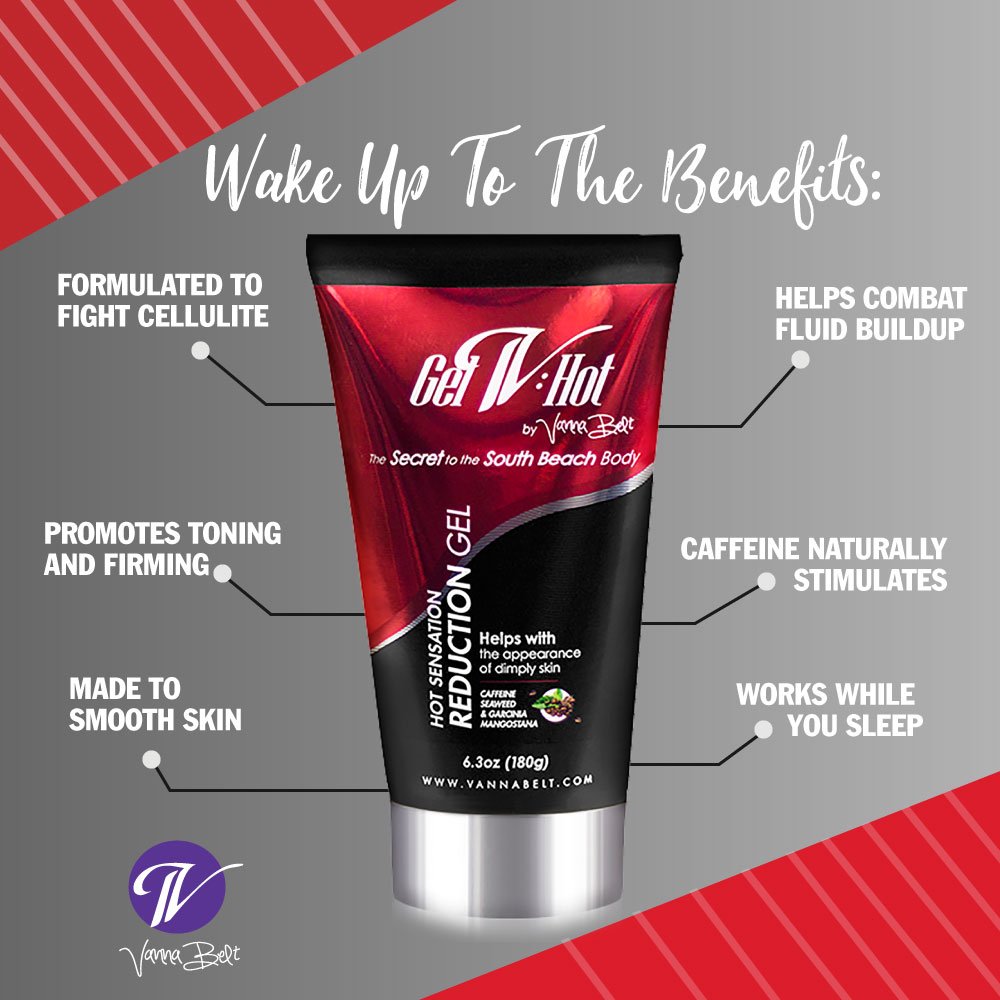 Vanna Belt Gel-V Hot Cream for Cellulite, 6.3 oz - Effective Nighttime Belly Fat Burning V VANNA BELT uk supplements