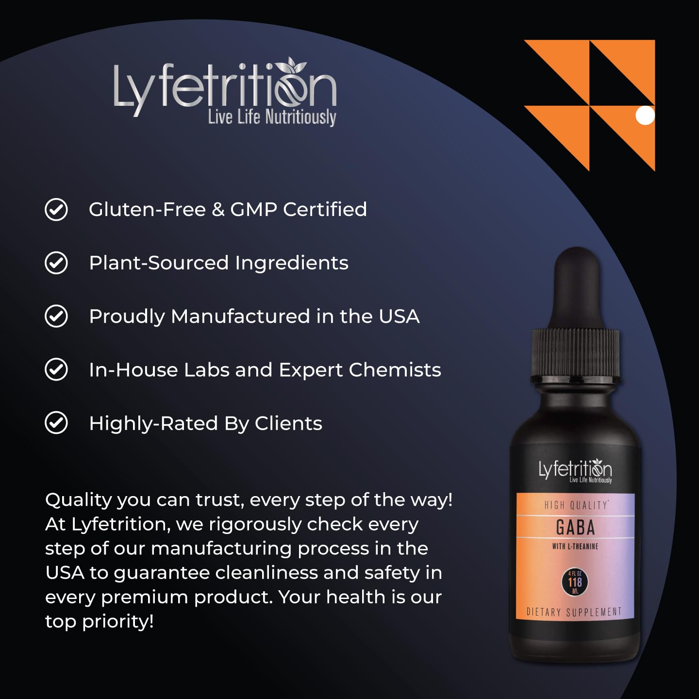Lyfetrition GABA with L-Theanine, Ginkgo Biloba (Salisburia biloba) Extract, Organic Peruvian MACA Root (Lepidium meyenii) Extract, 118 ml, 4 FL Oz Liquid, 220 Servings, Made in USA, Quick Absorption Lyfetrition uk supplements