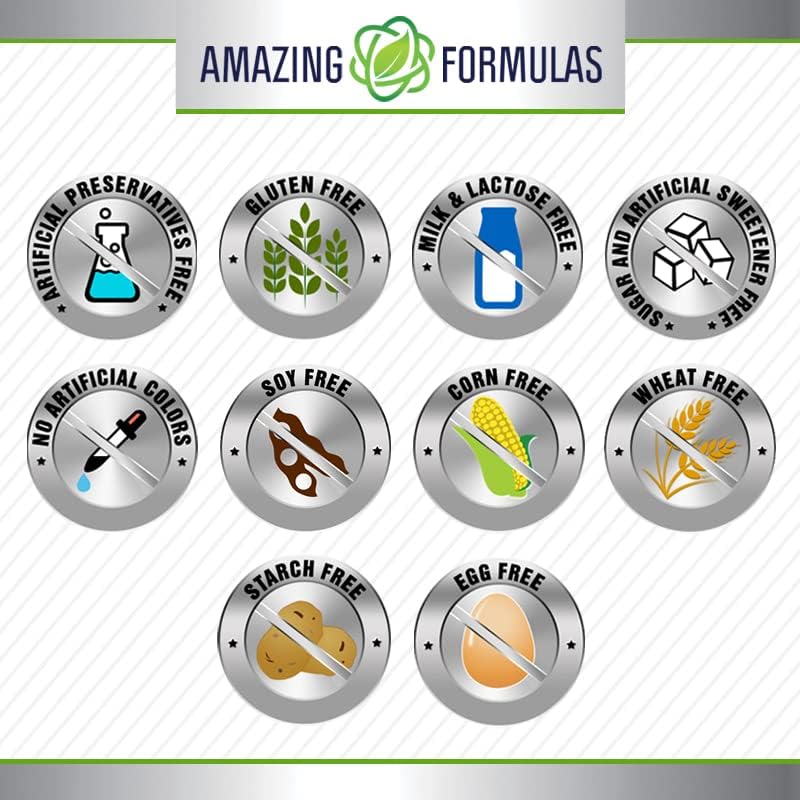 Amazing Formulas Advanced Collagen Supplement | Collagen Type I, II & III with Vitamin C & Hyaluronic | 1600 Mg Per Serving | 90 Capsules | Non-GMO | Gluten-Free | Made in USA Amazing Nutrition uk supplements