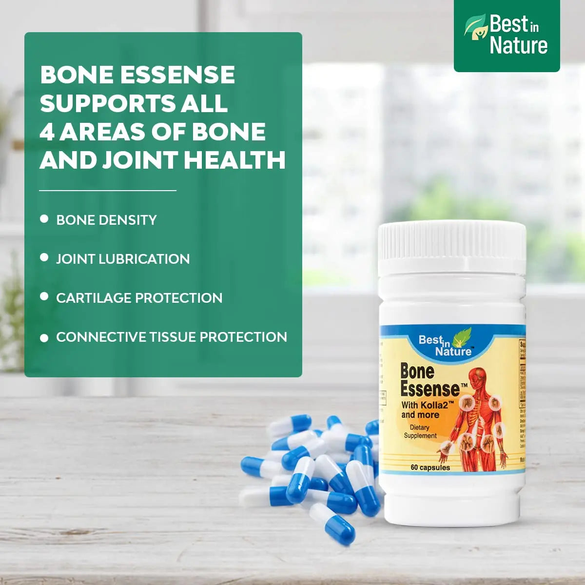 Best in Nature Bone Essense with Kolla2 (Type II Collagen) - Bone and Joint Health Supplement. (60 Count) Best in Nature uk supplements