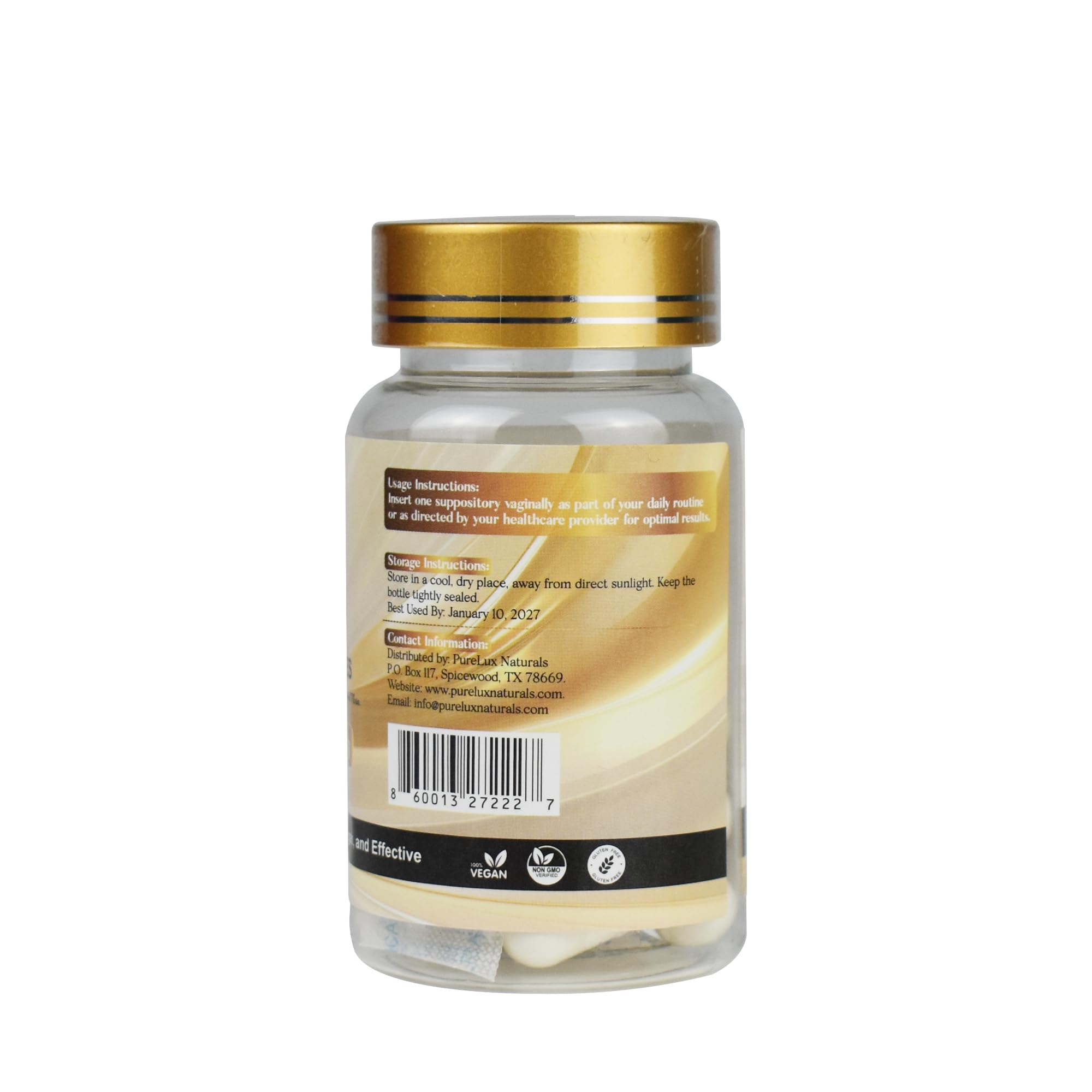 PureLux Boric Acid Feminine Wellness Support 800mg Size 000 30 Count Fragrance-Free Personal Care Formula PureLux Naturals uk supplements