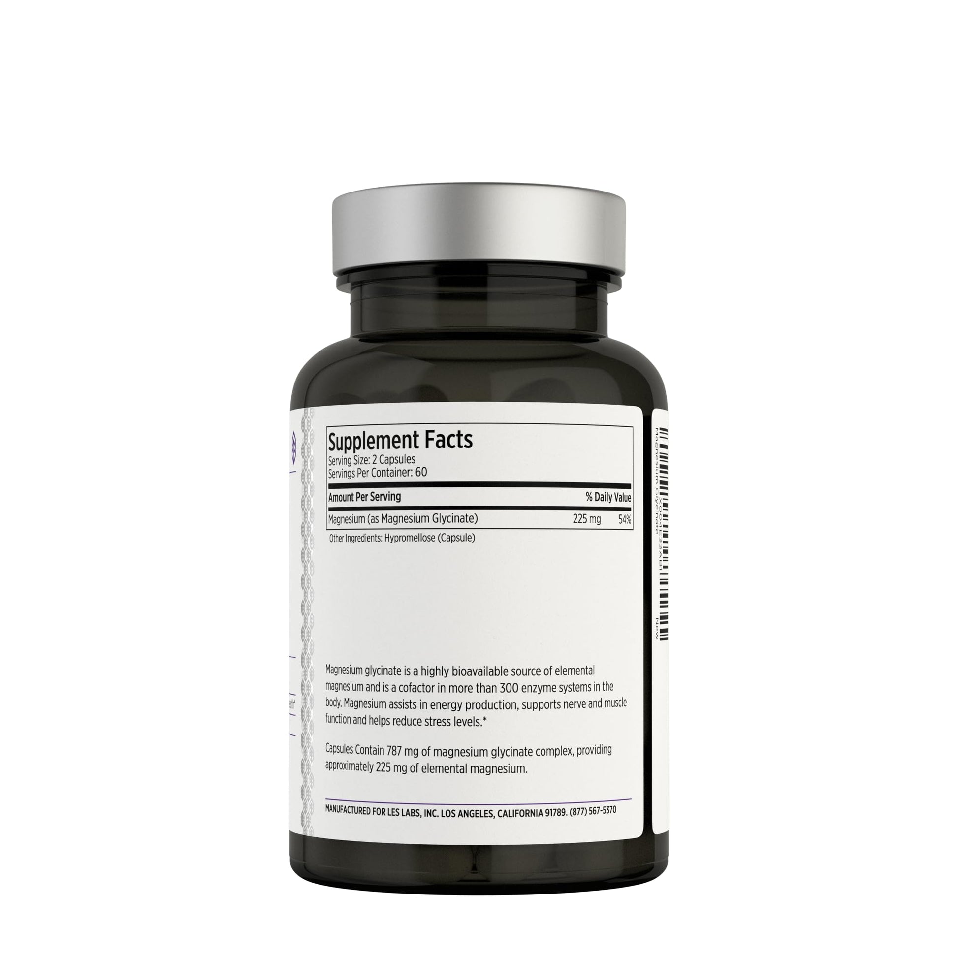LES Labs Magnesium Glycinate – Supports Restful Sleep, Heart Health, Stress Relief, Metabolism, Nerve & Muscle Function, Gentle on The Digestive System – Non-GMO Supplement – 120 Capsules LES Labs uk supplements