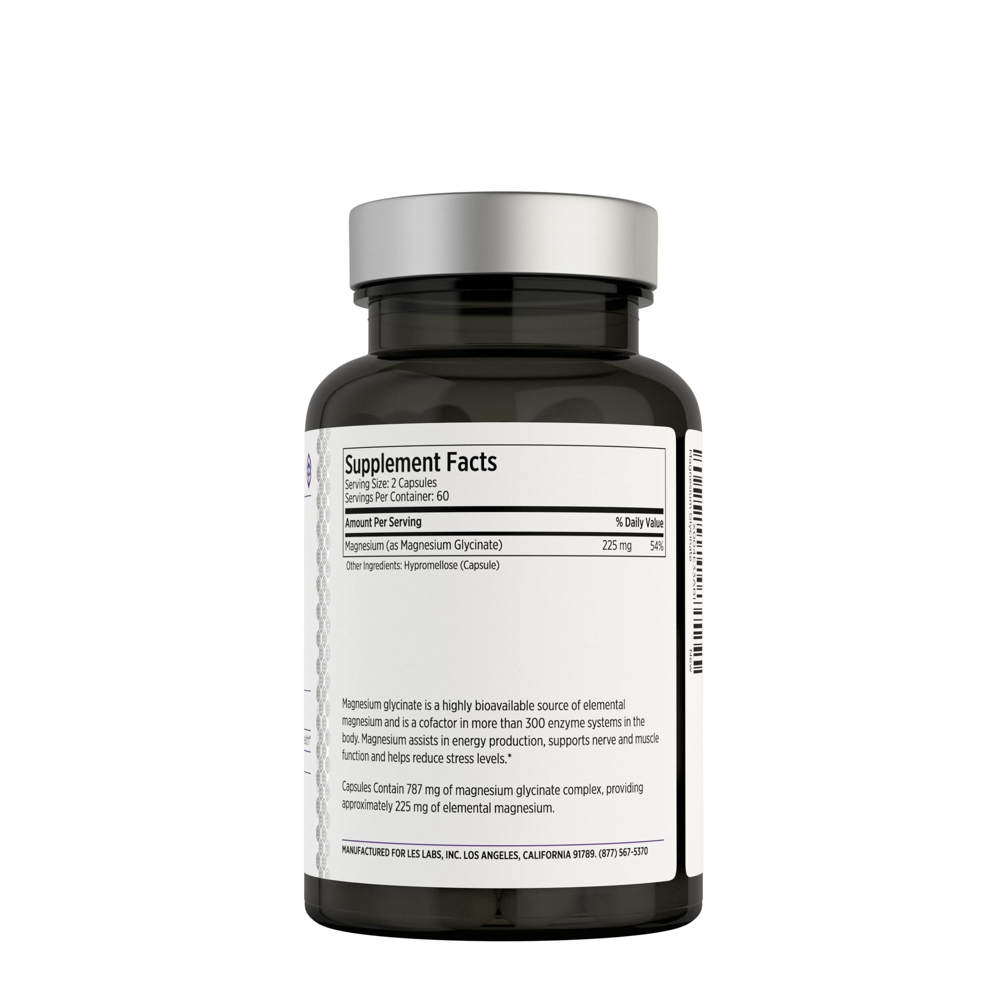LES Labs Magnesium Glycinate – Supports Restful Sleep, Heart Health, Stress Relief, Metabolism, Nerve & Muscle Function, Gentle on The Digestive System – Non-GMO Supplement – 120 Capsules LES Labs uk supplements