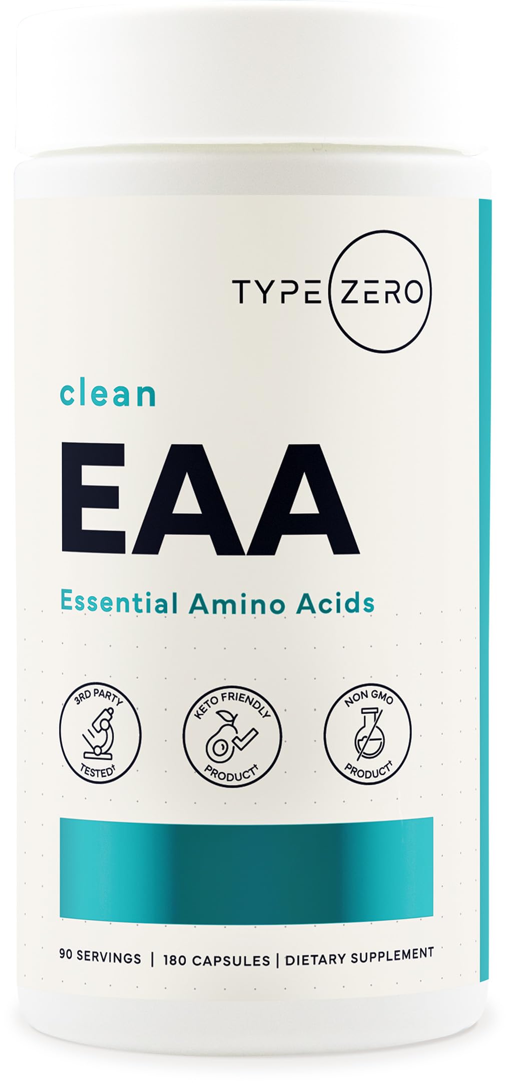 Type Zero Clean EAA Capsules (1,200mg per Serving), Essential Amino Acids Supplement with 9 EAAs, 180 Capsules, 90 Servings Type Zero uk supplements