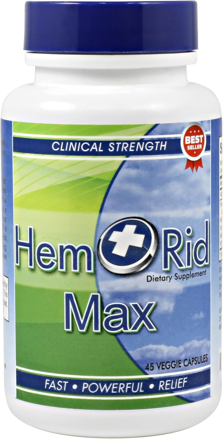 HemRid Max and Maximum Strength Lidocaine Cream - Hemorrhoid Relief Bundle for Fast Internal & External Support - Hemorrhoid Pills & Hemorrhoidal Lidocaine Cream for Rapid Comfort & Soothing Care HemRid uk supplements
