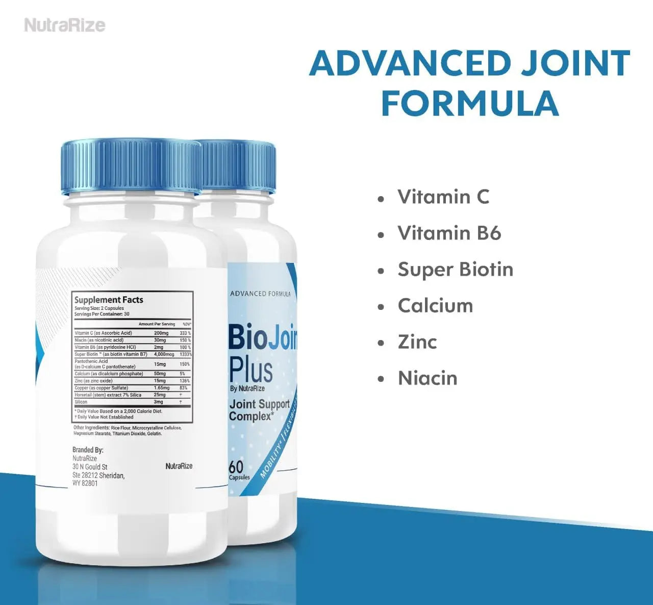 BioJoint Plus - BioJoint Plus Advanced Joint Support Formula, BioJoint Supplement, BioJoint Maximum Strength Pills for Joint Wellness and Mobility, Bio Joint Plus Reviews (60 Capsules) NutraRize uk supplements