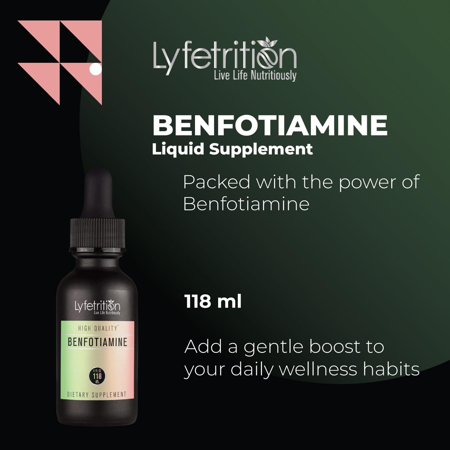 Lyfetrition Benfotiamine 118 ml, 4 FL Oz Liquid, 220 Servings, Made in USA, Quick Absorption, Potent Ingredients, Non-GMO Lyfetrition uk supplements