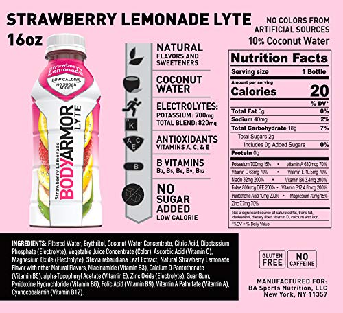 BODYARMOR LYTE Sports Drink Low-Calorie Sports Beverage, Strawberry Lemonade BODYARMOR uk supplements