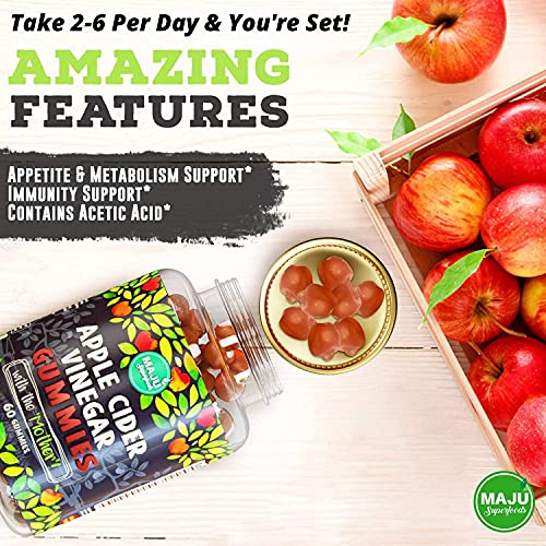 Apple Cider Vinegar Gummies with Mother - Weight Management & Detox - 2X Stronger Maju Superfoods uk supplements