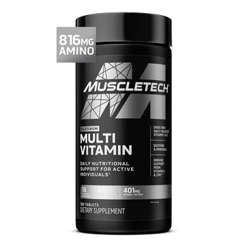 MuscleTech Platinum Multivitamins for Men & Women - Multi-Vitamin Supplement for Immune Support - 18 Vitamins & Minerals, Vitamin A C D E B6 B12 MuscleTech uk supplements