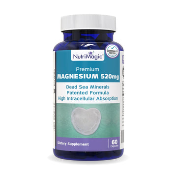NutriMagic 520mg Patented High Absorption Elemental Magnesium from Oxide, Dead Sea Minerals Complex (1 Bottle, 2-Month Supply (60 Capsules)) NutriMagic uk supplements