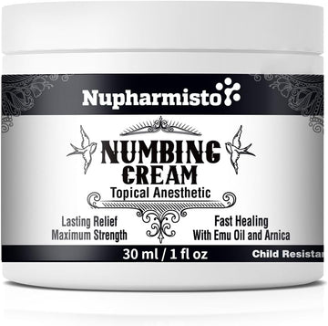 Nupharmisto Numbing Cream Maximum Strength : Long Lasting Numbing Cream with 5X Numbing - Emu Oil and Arnica 30 ml / 1 fl oz Nupharmisto uk supplements