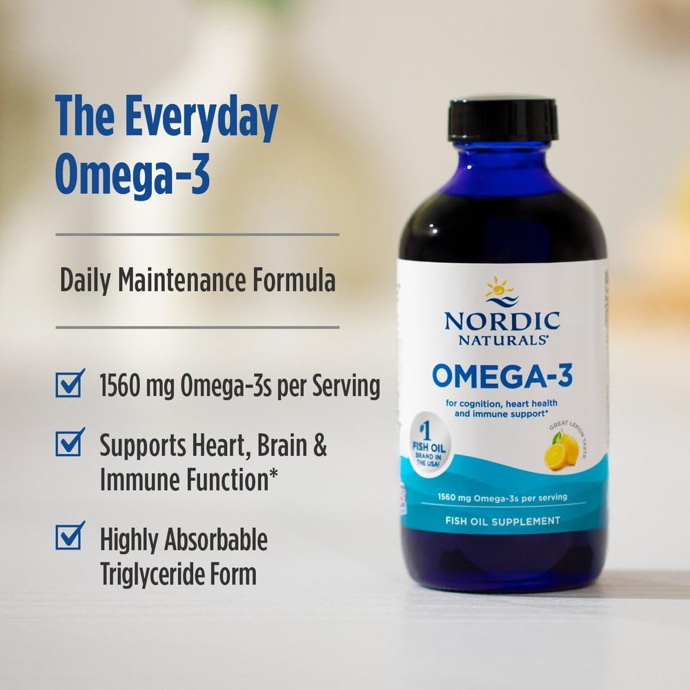 Nordic Naturals Omega-3, Lemon Flavor - 16 oz - 1560 mg Omega-3 - Fish Oil - EPA & DHA - Immune Support, Brain & Heart Health, Optimal Wellness - Non-GMO - 96 Servings Nordic Naturals uk supplements