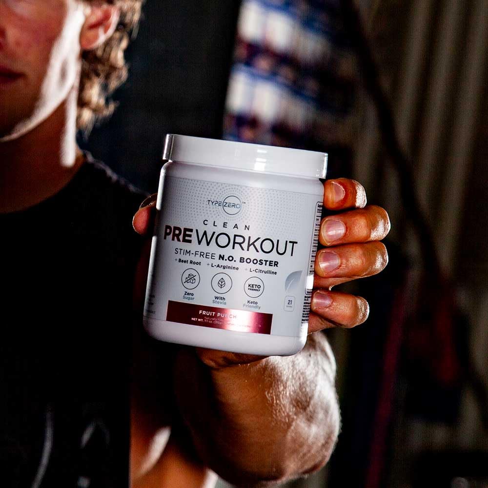 Ultra Clean Stim Free Pump Pre Workout + Nitric Oxide Booster (Fruit Punch) Beetroot, 7G Arginine Citrulline Malate, Betaine, Beta A, ACV+ - Sugar/Caffeine Free Natural Non Stim Preworkout Men & Women Type Zero uk supplements