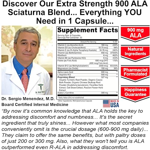 Sciatica Supplement with 900 mg Alpha Lipoic Acid - Sciatic Nerve Support Nuturna uk supplements
