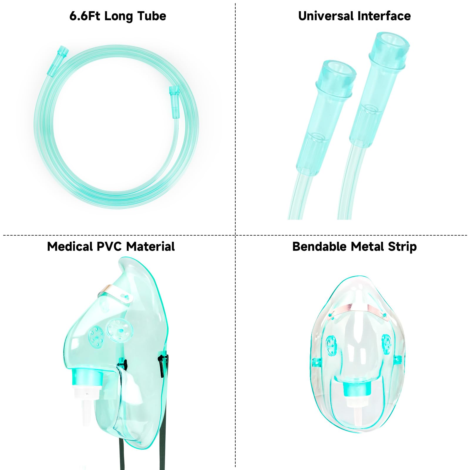 2 Pack Oxygen Mask for Face Adult with 6.6 Ft Tube and Adjustable Elastic Strap - Size XL REALBEBFF uk supplements