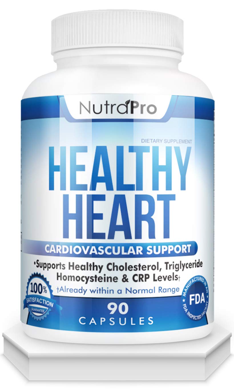 NutraPro Healthy Heart - Heart Health Supplements & Arteries Support .Healthy Cholesterol and Triglyceride. GMP Certified. NutraPro uk supplements