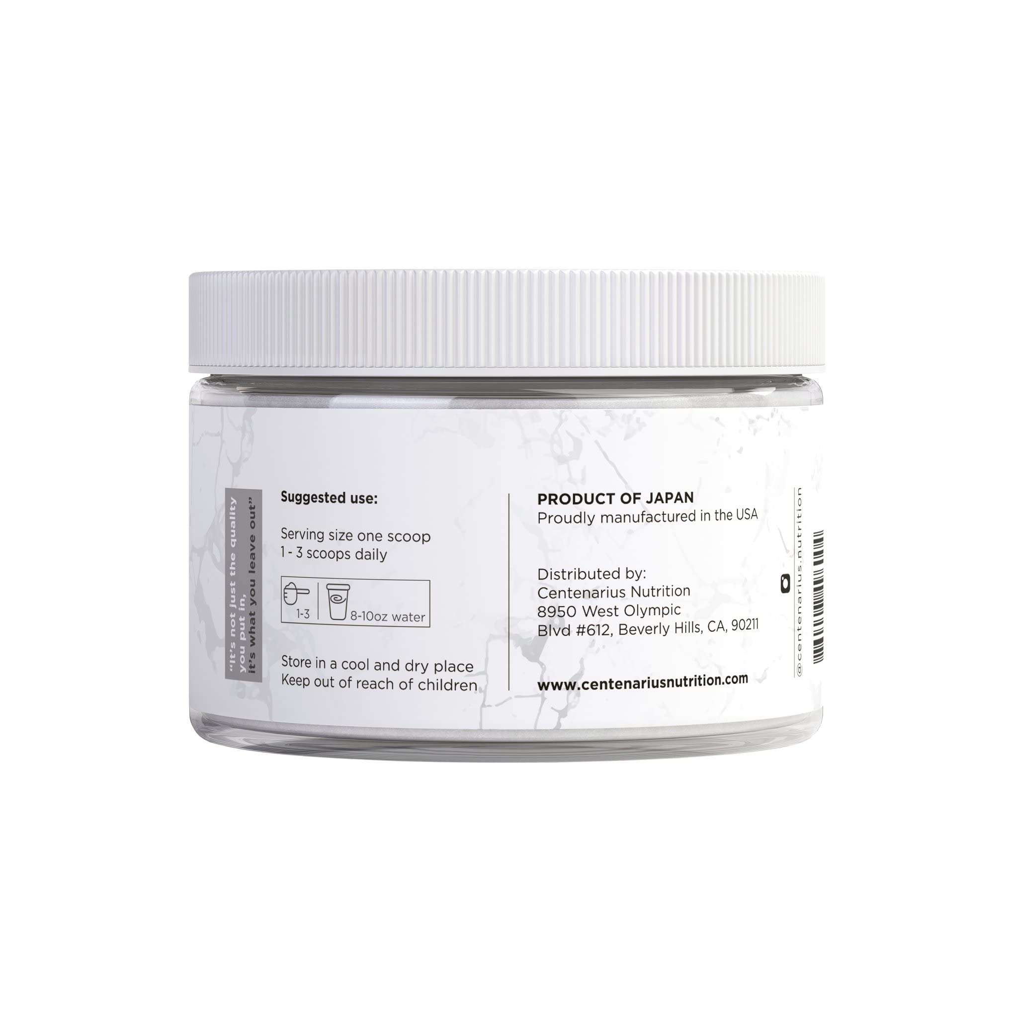 Premium Glycine Powder 250g | Amino Acids Supplement for Post Workout Muscle Recovery, Digestion, Sleep Aid + More - Vegan, Additive-Free Centenarius Nutrition uk supplements