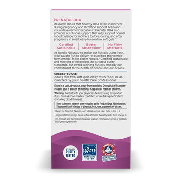 Nordic Naturals Prenatal DHA, Unflavored - 180 Soft Gels - 830 mg Omega-3 + 400 IU Vitamin D3 - Supports Brain Development in Babies During