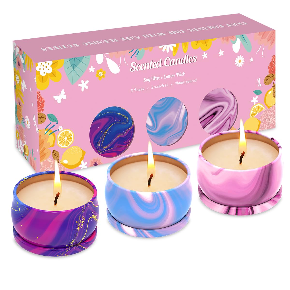 Scented Candles Set of 3, Aromatherapy Candle Set, Home Scented Candles for Winter, Holiday Weimingte uk supplements