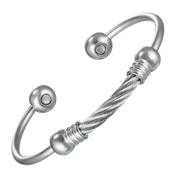 EnerMagiX Magnetic Bracelet for Women for Arthritis and Joint,Twisted Cable Stainless Steel Bangle EnerMagiX uk supplements