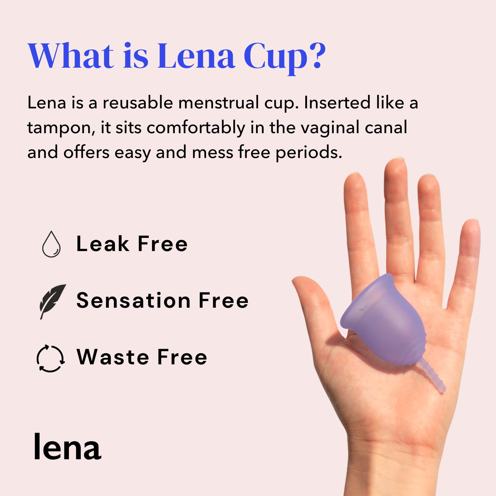 Lena Sensitive Menstrual Cup | Reusable Beginner Period Cup | Wear for 12 Hours Lena uk supplements
