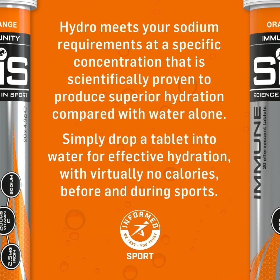 Science In Sport Hydro Hydration Tablets, Gluten-Free, Zero Sugar, Orange Flavour Plus Science in Sport uk supplements