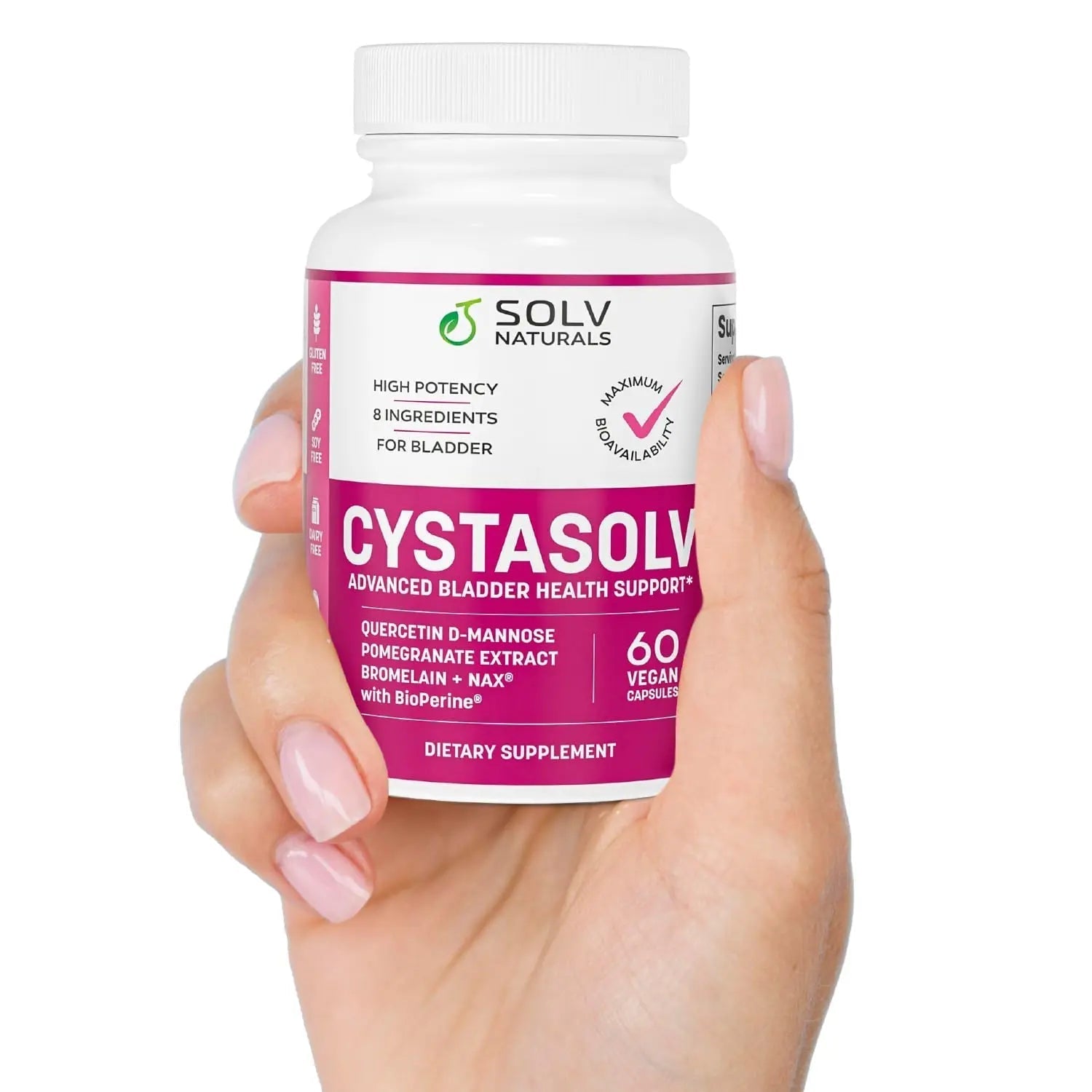 SOLV NATURALS CYSTASOLV Bladder & Pelvic Discomfort Formula - Enjoy Less Urgency & Flares* with Daily IC/BPS UTI Support – Premium Bladder & Urinary Support for Women & Men - 60 Vegan Capsules SOLV NATURALS uk supplements