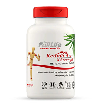 Full Life Reuma-Art X Strength – 400 mg Herbal Supplements - Supports Joint Flexibility – 180 Veggie Capsules Full Life uk supplements