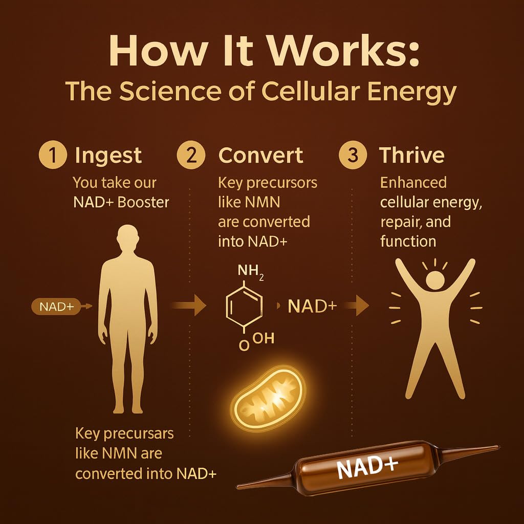 NAD Advanced Cellular Renewal - 1200mg NAD Supplement for Skin Aging Support Energy & Focus - 10 Vials (1) ARSYCHLL uk supplements