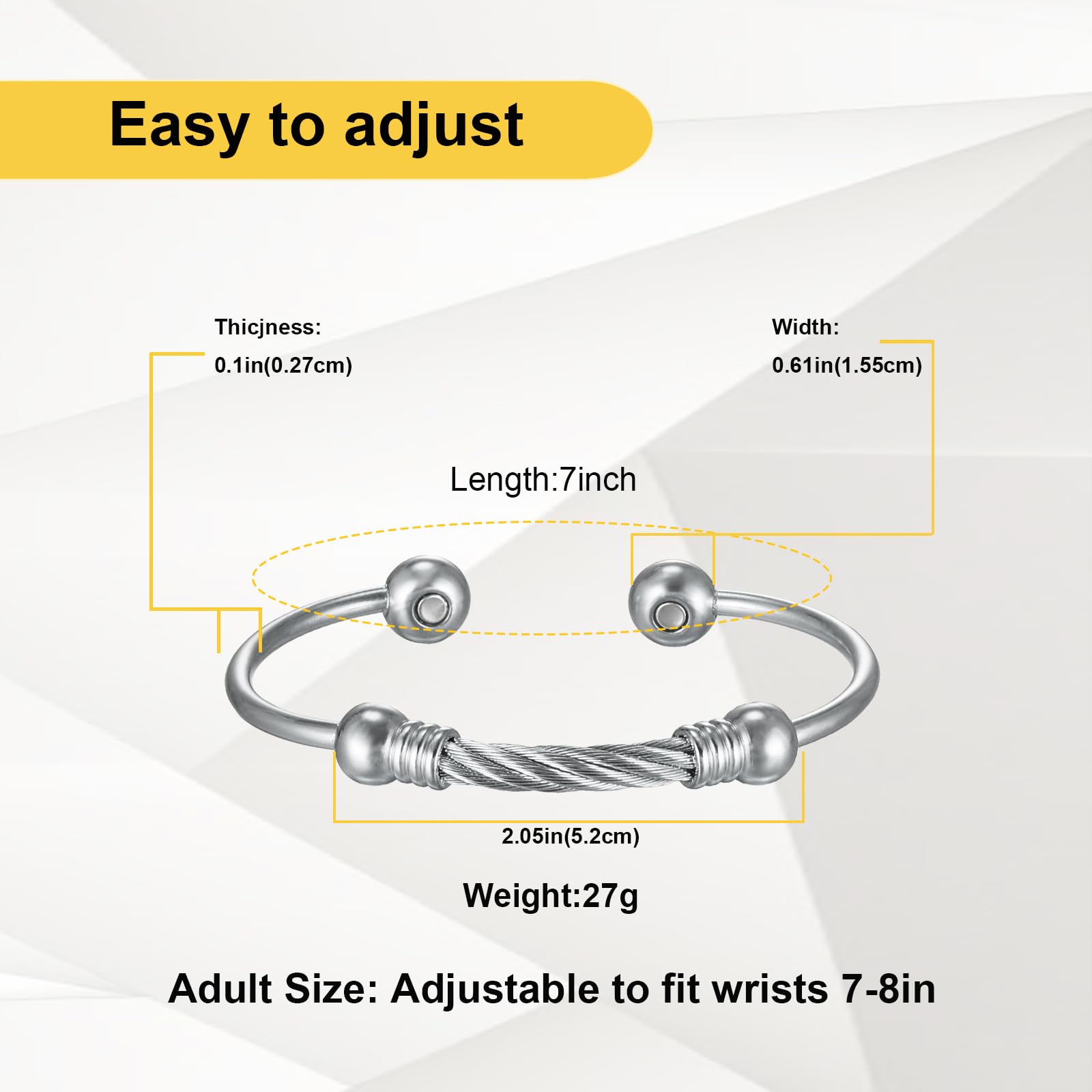 EnerMagiX Magnetic Bracelet for Women for Arthritis and Joint,Twisted Cable Stainless Steel Bangle EnerMagiX uk supplements
