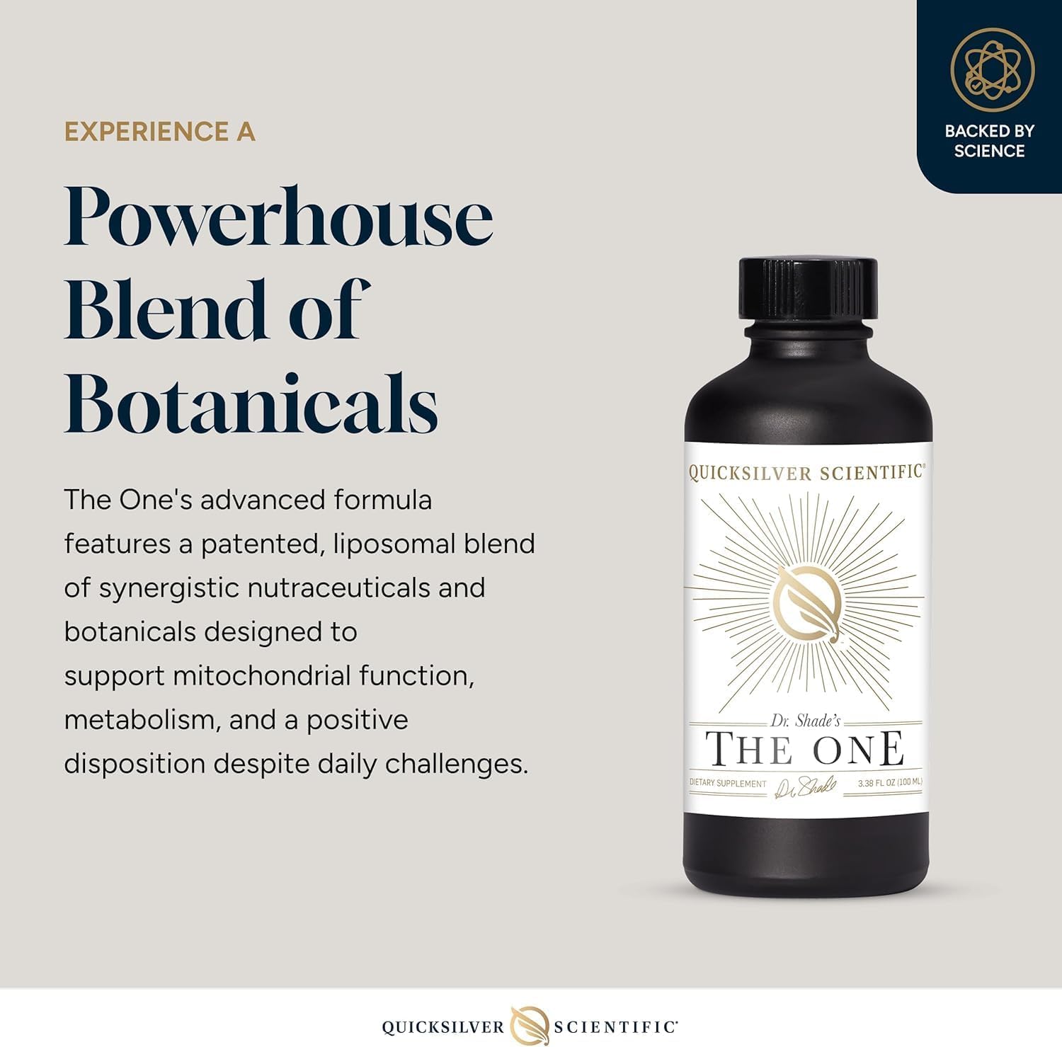 Quicksilver Scientific The ONE Mitochondrial Elixir - Mitochondria Supplement to Support Cellular Health with Phosphatidylcholine, Resveratrol, Reishi Mushroom & CoQ10 Liquid (3.38 Fl oz / 100ml) Quicksilver Scientific uk supplements