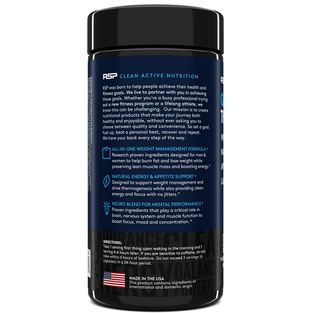 RSP Nutrition QuadraLean Thermogenic Fat Burner for Men & Women, Weight Loss Supplement RSP NUTRITION uk supplements