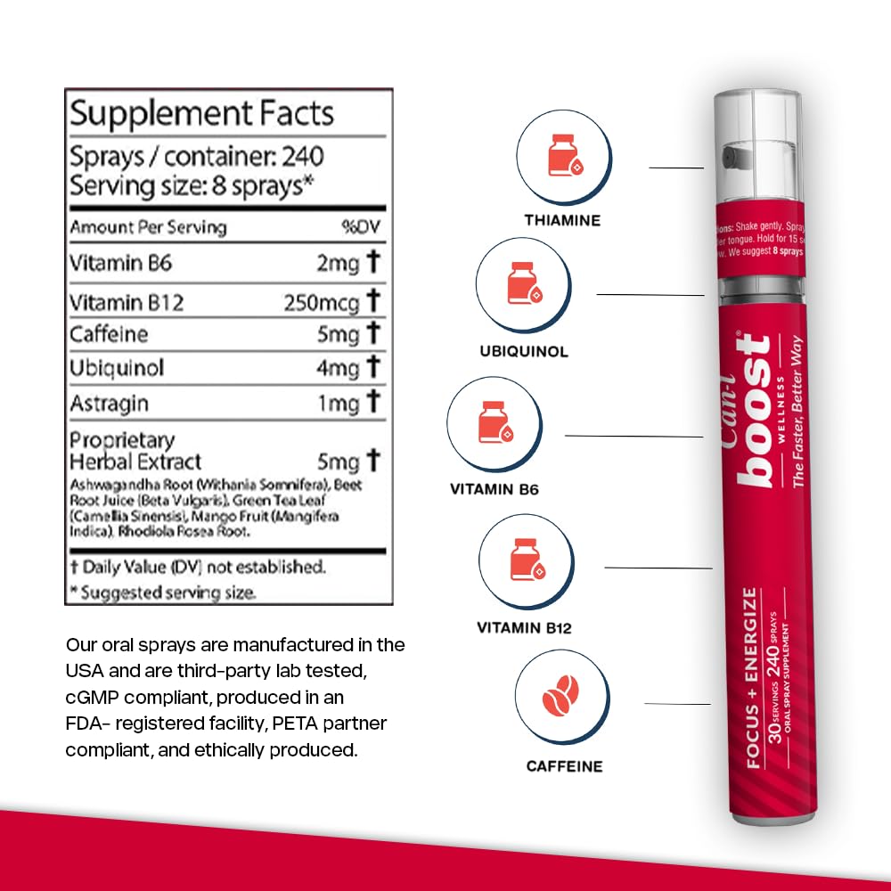 Brain Supplement Booster for Focus & Attention Fast-Acting Oral Spray, Energy for Kids Cani Brands Feel Amazing uk supplements