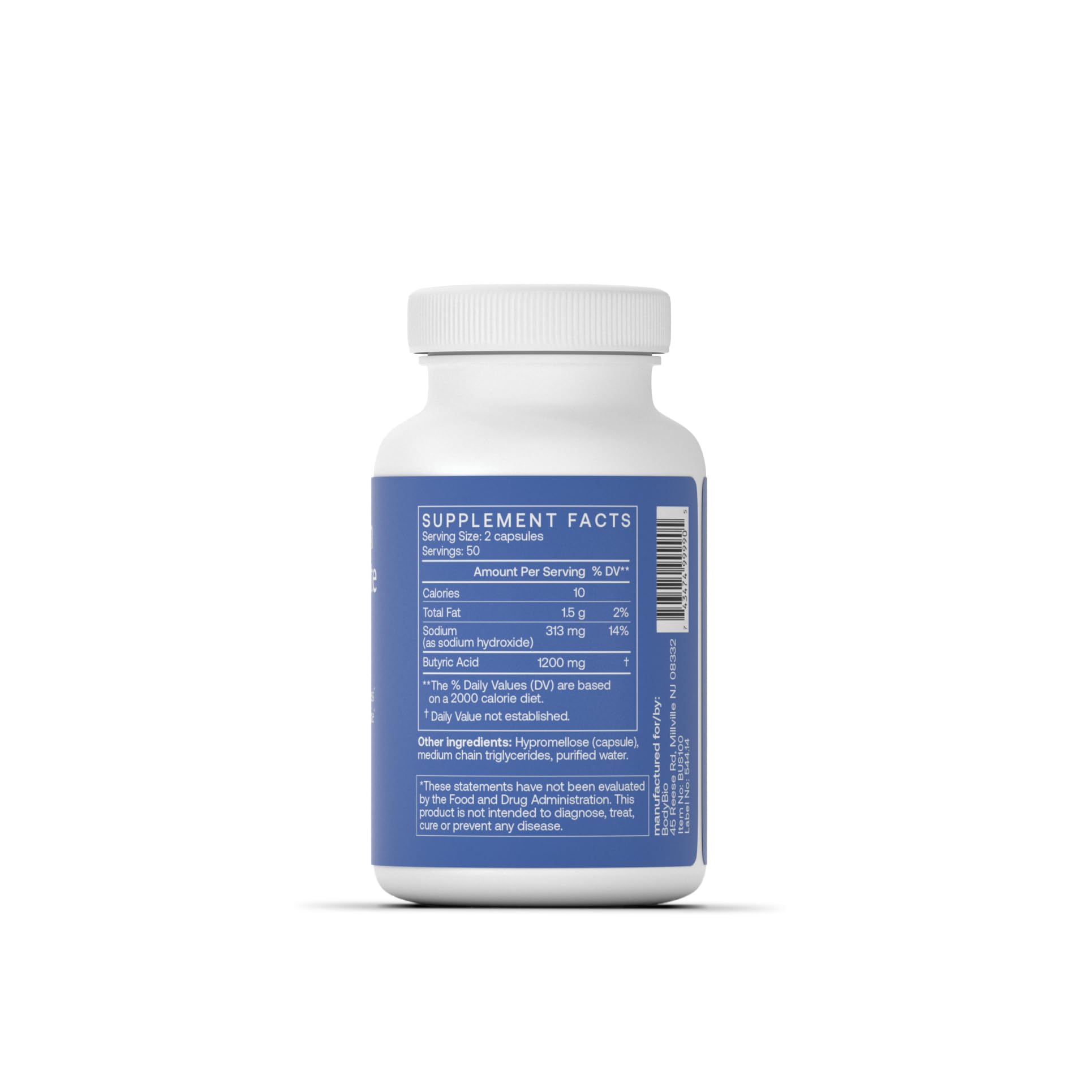 BodyBio Butyrate - Postbiotic for Gut Health, Digestive Support, Bloat, Gas & Constipation Relief, Leaky Gut Repair - Sodium + Butyric Acid Supplement for GI Wellness BodyBio uk supplements