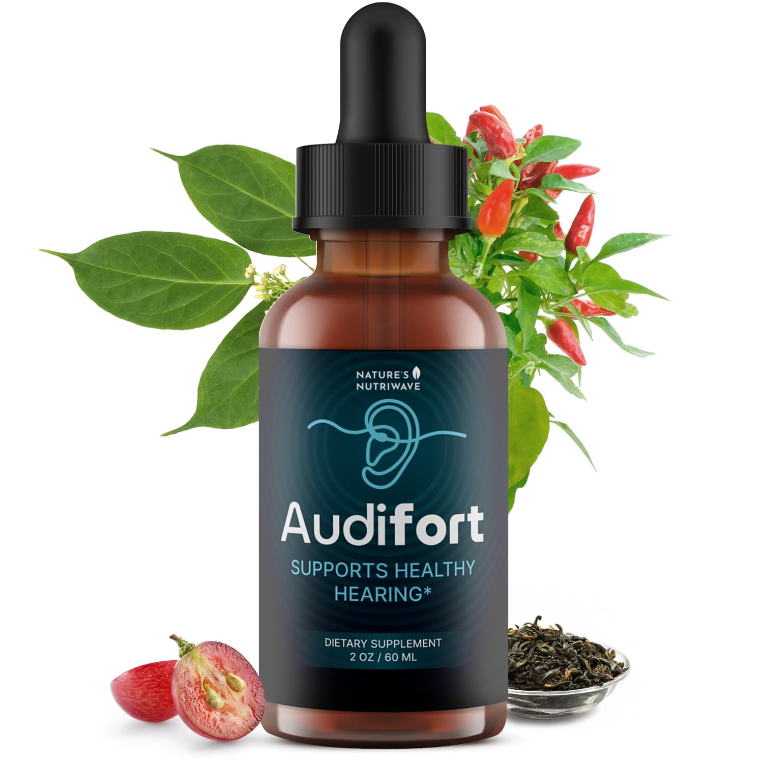 Nature’s NutriWave Audifort Drops – Herbal Liquid Supplement with Grape Seed & Panax Ginseng – Non-GMO, Easy-to-Take, Made in the USA – 60 Servings, 1 Month Supply Nature’s NutriWave uk supplements