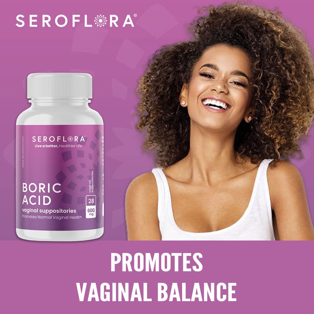 Seroflora Boric Acid Vaginal Suppositories 600 mg 28 Capsules - Boric Acid Pills for Women Seroflora uk supplements