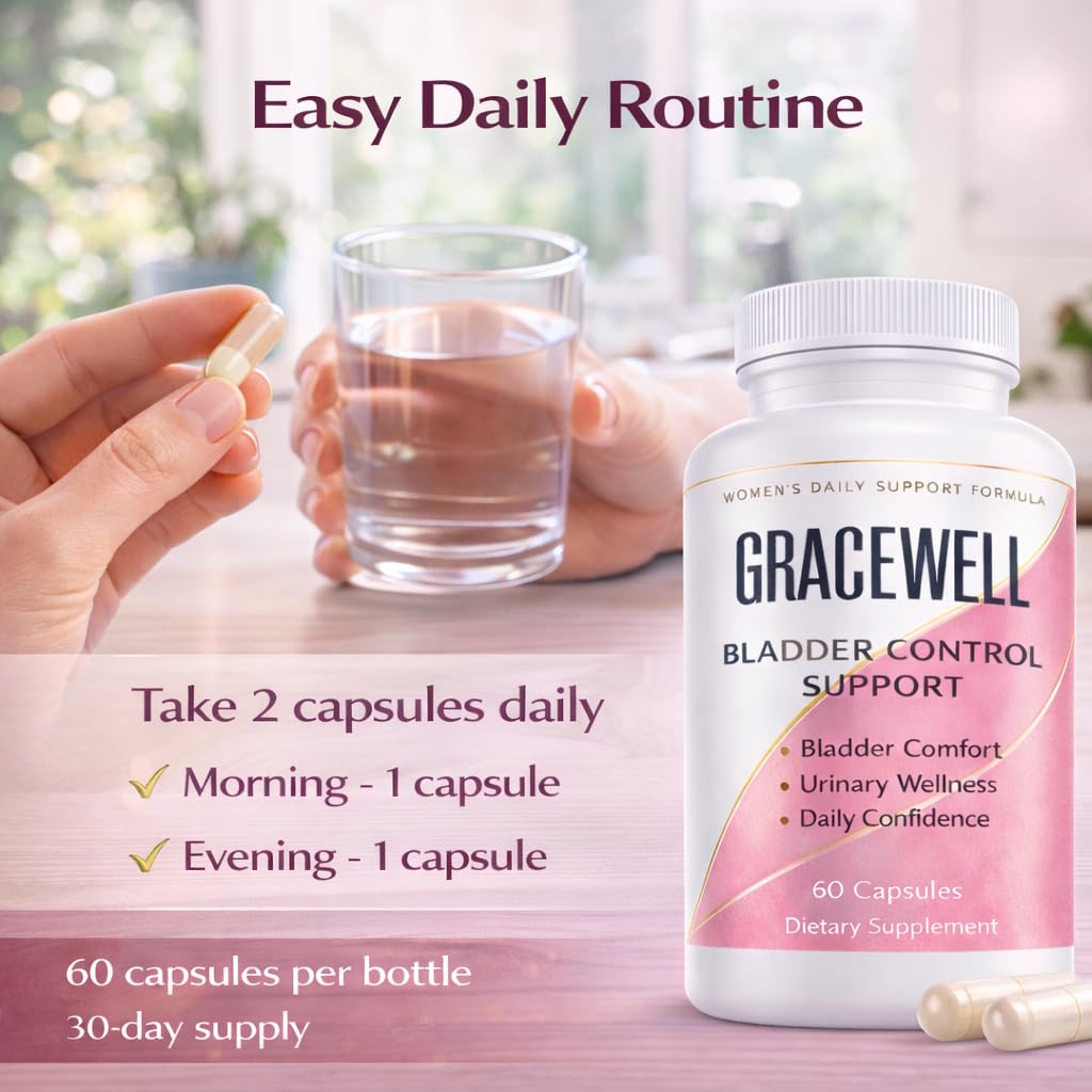 DXWXH Gracewell Bladder Wellness Supplement for Women & Men, Herbal Support with Asian Ginseng, Chinese Yam, Chinese Peony, Urinary Tract Health Formula, 60 Capsules (1) DXWXH uk supplements