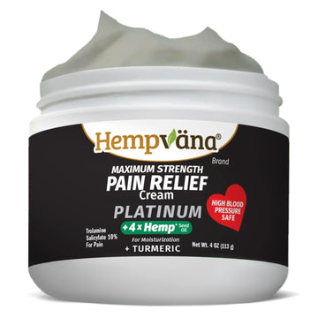 Hempvana Platinum Maximum Strength Relief Cream 4X Hemp for Muscles, Joints, Back, Knees, Shoulders, Neck, Elbows, Hands, Feet. AS SEEN ON TV. Odor-Free, Non-Greasy, Quickly Absorbs, 4X More Hemp Hempvana uk supplements