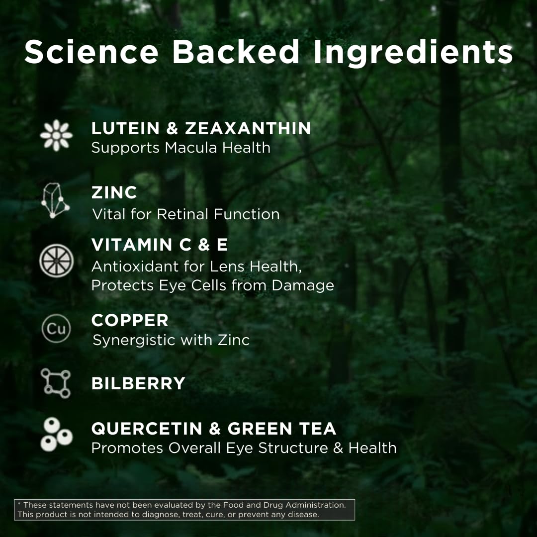 Macutene Protect Eye Vitamins for Macular Support Areds 2 with Lutein and Zeaxanthin Supplements (25mg/5mg) – Doctor Formulated Bilberry Supplement for Eyes, Lab Tested, Vegan (60 Capsules) Pristene uk supplements