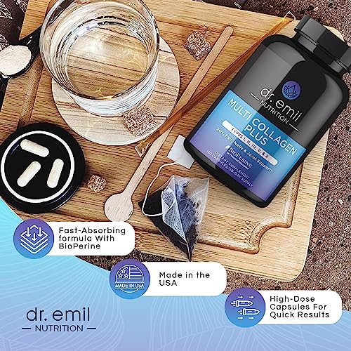 DR EMIL NUTRITION Multi Collagen Pills - 180 Capsules - Collagen Supplements to Support DR EMIL NUTRITION uk supplements